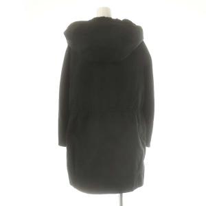 S Max Mara ファー中綿入りコート アウター ロング フード 36 ブラック /DO OS