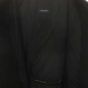 S Max Mara ファー中綿入りコート アウター ロング フード 36 ブラック /DO OS