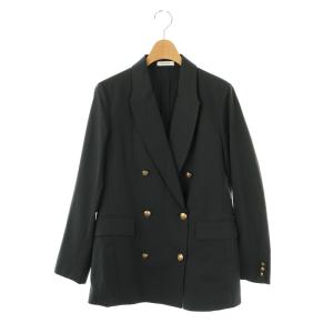 リネンブレンドダブルジャケット テーラードジャケット S ブラック /DF OS