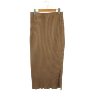 トタンテレコタイトスカート ロング ニット リブ 38 ベージュ /NR OS