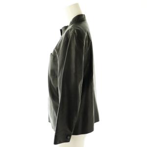 Leilian レザージャケット ブルゾン 羊革 9 ブラック ベージュ /ES OS