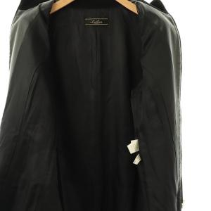 Leilian アンゴラ フェイクレザー 切替 コート アウター 9 ブラック /DF OS