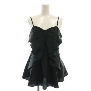 24SS リボンディティールブラウス F 黒 ブラック SWFB242217 /AQ OS