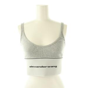 RIBBED BRA WITH LOGO ELASTIC トップス ノースリーブ ロゴ XS グレー /HK