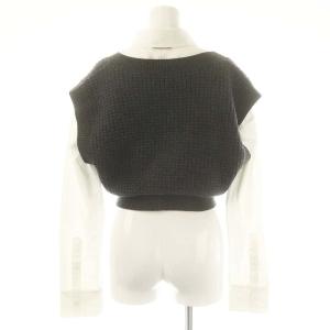 T by Alexanderwang ニットベストレイヤーシャツ XS オフホワイト ダークグレー
