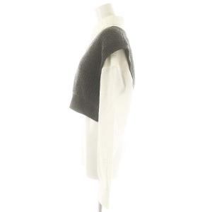 T by Alexanderwang ニットベストレイヤーシャツ XS オフホワイト ダークグレー
