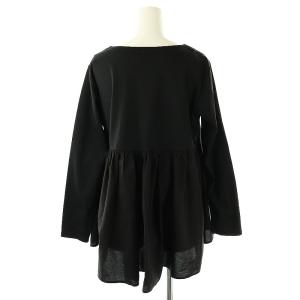 CELFORD 異素材コンビカットソー プルオーバー 長袖 38 ブラック /DF OS SH