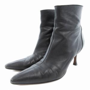 ショートブーツ シューズ ポインテッドトゥ ハイヒール 36.5 黒 ブラック /AE SH