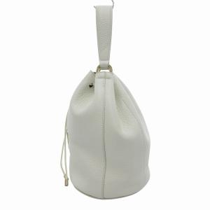 FURLA SLEEK 巾着バッグ トート レザー シボ革 白 ホワイト /JS