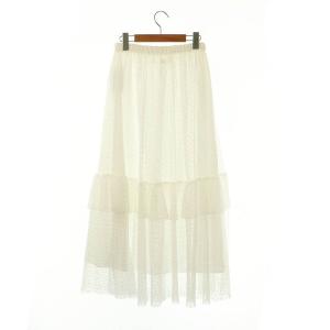 IENA 23AW カットジャカード ティアードスカート ロング 38 ホワイト /HK OS