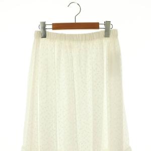 IENA 23AW カットジャカード ティアードスカート ロング 38 ホワイト /HK OS