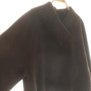 MUSE de Deuxieme Classe 23AW OLBIA アゼVネックプルオーバー ニット セーター シルク混 カシミヤ混 ブラウン /DO