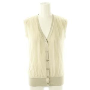 24SS チュールドッキングノースリーブニット ベスト F グレージュ /DF OS