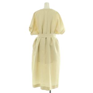Plage 19SS サックワンピース ロング 半袖 ワイド ベルト ペチコート付 36 ベージュ /MY OS