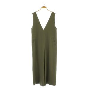 リングツイードプレーンオールインワン サロペット ワイドパンツ 38 カーキ /MY OS