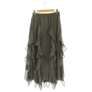 NOBLE 22AW シームラッフルギャザースカート ロング フレア イージー ブラウン /MY OS