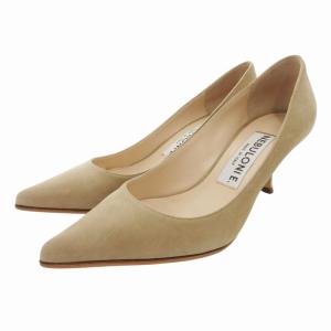 パンプス シューズ ヒール ポインテッドトゥ スエード 36.5 23.5cm ベージュ /HO