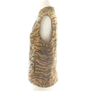 伊太利屋 アニマル柄ジップアップベスト 総裏地 スタンドカラー 9 マルチカラー /DO OS