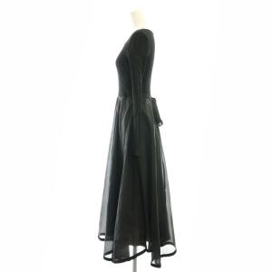 Rirandture 24AW 長袖エアリードッキングワンピース ニット スクエアネック ラメ 1 ブラック /DO OS