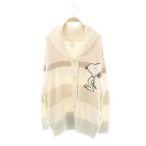 × ピーナッツ PEANUTS スヌーピー ボーダーショールカーディガン ルームウェア F マルチカラー