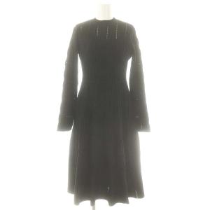 長袖ディフォーメーションワンピース ニット ロング 38 ブラック /ES OS