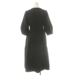 CELFORD ホールガーメントワンピース 七分袖 ロング Vネック 36 黒 /NR OS