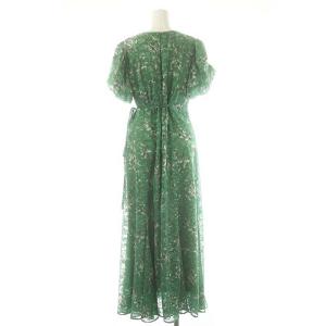 Mystrada 24SS カシュクールプリントワンピ ワンピース シアー 38 緑 マルチカラー /CX OS