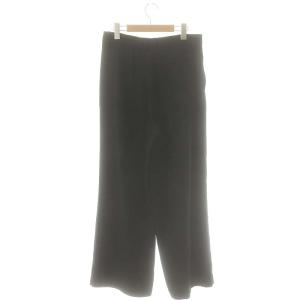 Spick&Span 24SS シルキードレープ2タックワイドパンツ ジッパーフライ 40 黒 /NR OS