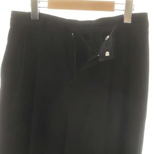 Spick&Span 24SS シルキードレープ2タックワイドパンツ ジッパーフライ 40 黒 /NR OS
