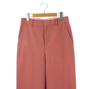 CABaN ウールポプリン セミワイドパンツ ストレート S ピンク /CX OS