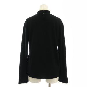 agnes b. シルク カシミヤ混 フリル ニット カットソー 長袖 2 黒 ブラック /AT OS