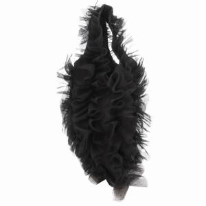 Spick&Span チュールハンドバッグ トート フリル 黒 ブラック /GV