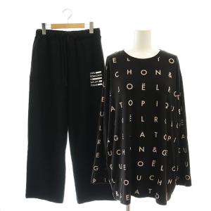 × JOEL ROBUCHON セットアップ 上下 ロゴ柄ロンT Tシャツ 長袖 レーヨンコットンロングパンツ