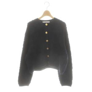23AW シャギーニットカーディガン 紺 /MI OS