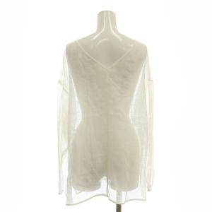 Spick&Span 24SS メッシュリネンルーズプルオーバー カットソー 長袖 F 白 ホワイト /AT OS