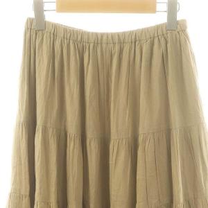 Spick&Span HYU 24SS 100/ボイルティアードスカート ギャザースカート ロング 38 ベージュ /ES OS