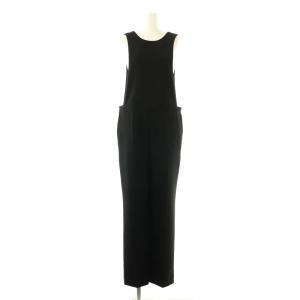 24SS Vネックオールインワン サロペット ストレート 38 黒 /CX OS