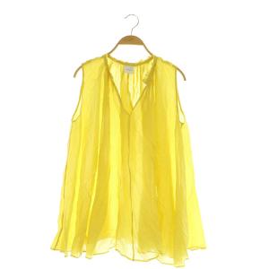 シルク混 ノースリーブ ブラウス プルオーバー サーキュラー シアー F イエロー /MY OS