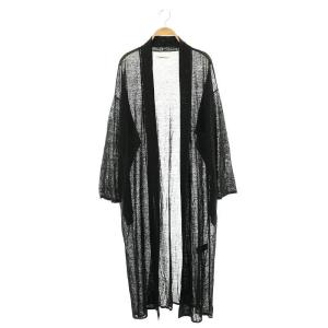 24SS Leeway Sheer ロングカーディガン ニット 長袖 ブラック /HK OS