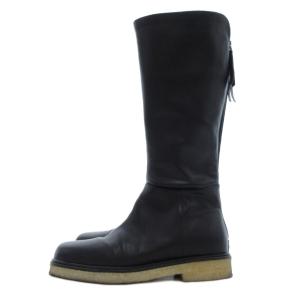 TODAYFUL Backzip Long Boots バックジップ ロングブーツ スクエアトゥ 黒 ブラック /UO