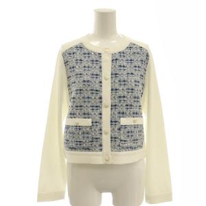 Eternal Line 2025 ミックスツイードコンビジャケットカーディガン 36 オフホワイト