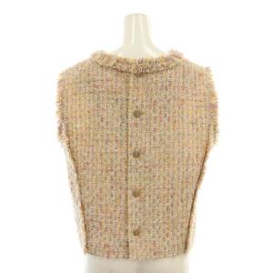 ANAYI 25SS フェザーツイードVネックブラウス 38 マルチカラー