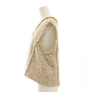 ANAYI 25SS フェザーツイードVネックブラウス 38 マルチカラー