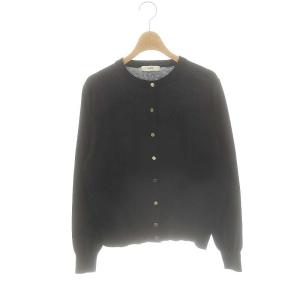 25SS オーガニックコットンハイゲージカーディガン ニット クルーネック F 紺 ネイビー /AT OS