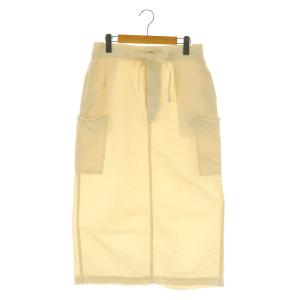 23SS CLチノクロス ベイカースカート ロング タイト ボタンフライ ベルト付 アイボリー /MY