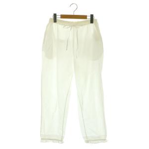 Relax Pants イージーパンツ テーパード フリル 36 ホワイト /MY OS