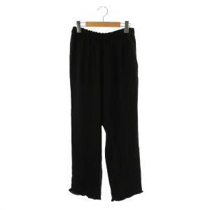 Black Pants パンツ テーパード フリル 36 ブラック /HK OS