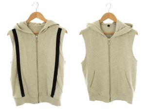 リバーシブル ノースリーブジップパーカー 48 グレー /DF OS