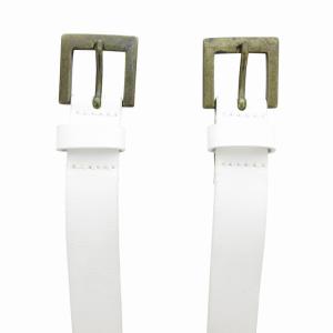 D&G 2連ベルト レザー 42/105 白 ホワイト /JS