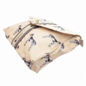 LesportSAC × 風間ゆみえ コラボ POCHETTE LETTRE ポーチ ドッグ柄 ベージュ /HO